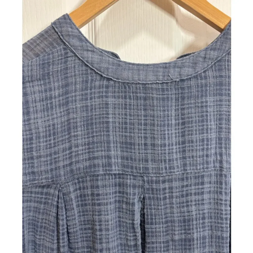 Free People Women S Talk To Me Long Sleeve Frayed Hem Popover lightweight Tunic - Picture 8 of 9